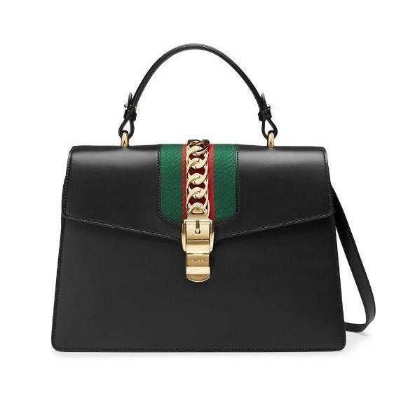 Gucci GG Sylvie Leather Medium Top Handle Bag