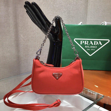 PRADA Tessuto Nylon Mini Re-Edition 2000 Shoulder Bag Red