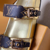 Louis Vuitton Gold Bom Dia Mule Slides