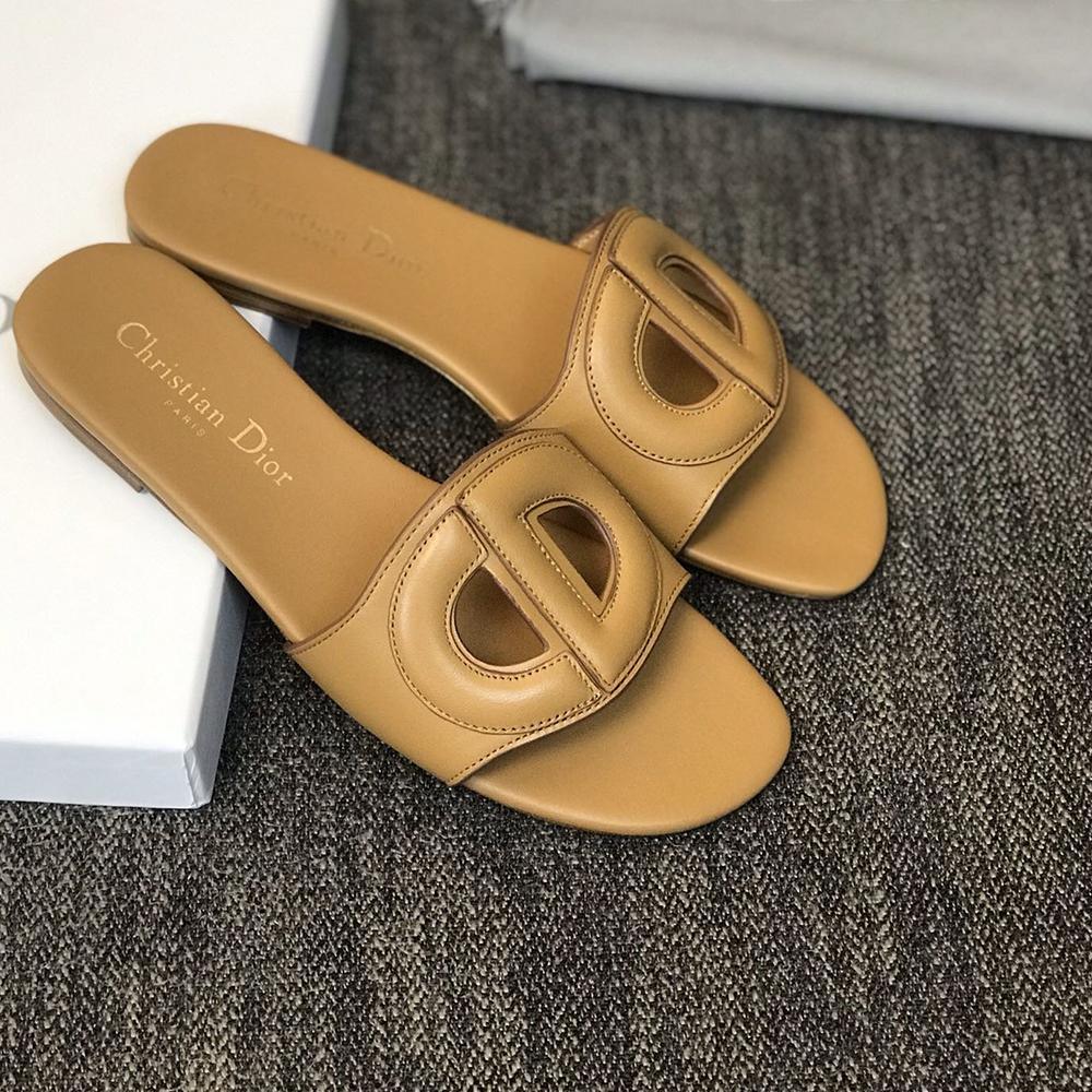 Slide Sandals Dior Tan Sandals Christian Dior Dark Tan D-Club