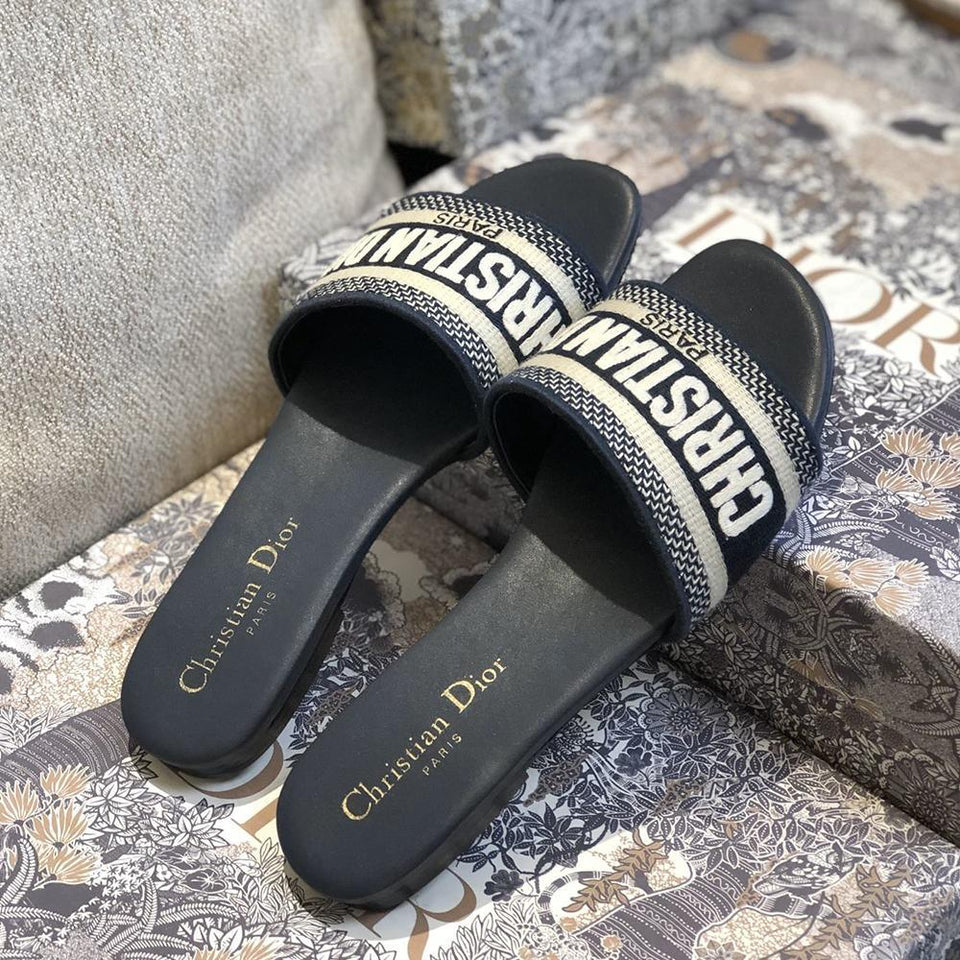 Black dior dway slides Clearance