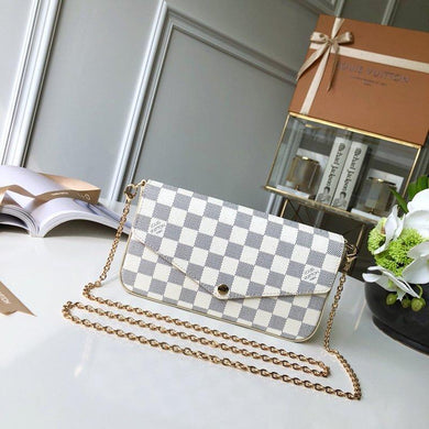 Louis Vuitton Damier Azur Pochette Felicie Chain Wallet