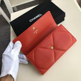 Quilted Chanel 19 Flap wallet Lambskin