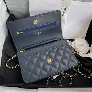 Chanel wallet on chain WOC Blue