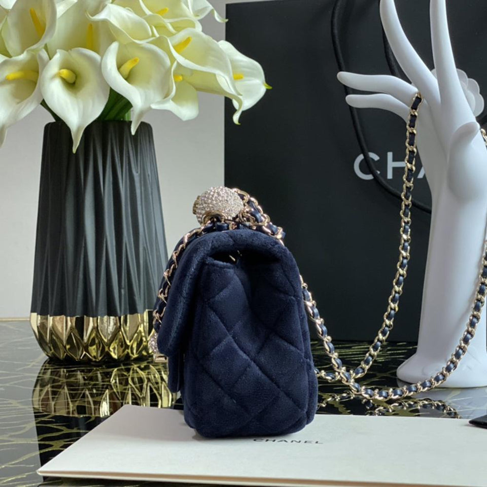 Chanel Square Mini Classic Flap Bag Velvet