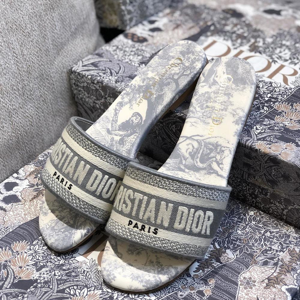 Dior Dway Slides Timeless Style Gray