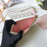 Louis Vuitton Damier Azur Pochette Felicie Chain Wallet