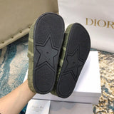 DIOR Dway Embroidered Denim Wedge Sandals