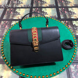 Gucci GG Sylvie Leather Medium Top Handle Bag