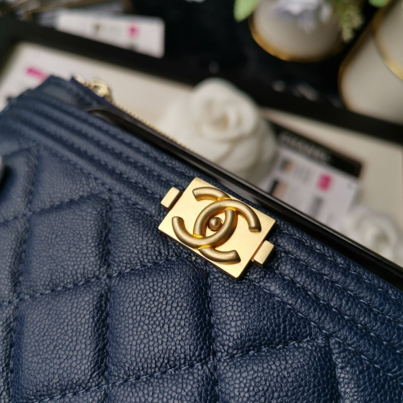 Chanel Blue Quilted Caviar Boy Wallet Gold Hardware 2019 Available For  Immediate Sale At Sothebys
