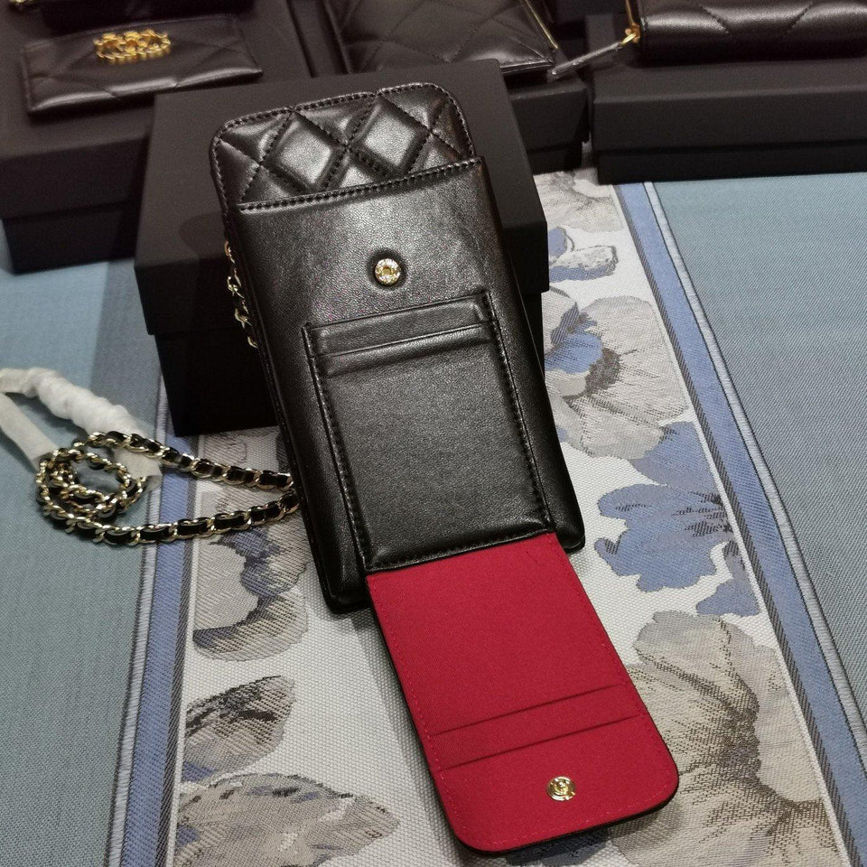 Chanel lambskin phone holder