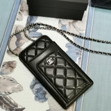 Chanel quilted phone holder wallet