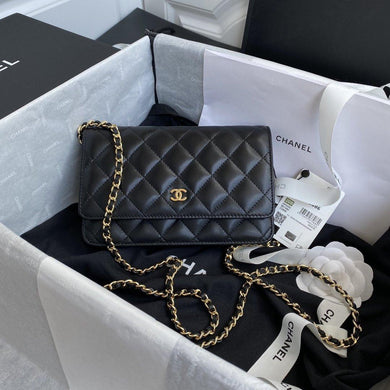 Chanel Wallet on chain WOC Black Lambskin