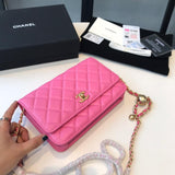 Chanel wallet on chain Pink
