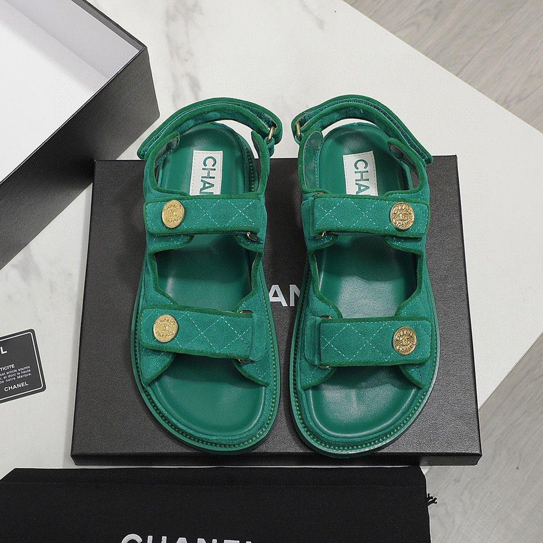 Chanel Dad Sandals Green