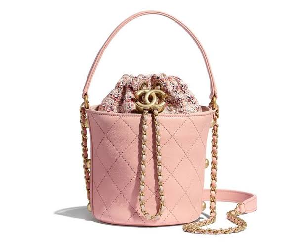 Chanel 2020 Tweed Soul Bucket Bag Pink