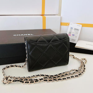 Chanel mini wallet on chain caviar Leather