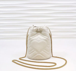 Gucci GG Marmont mini bucket Bag White Leather