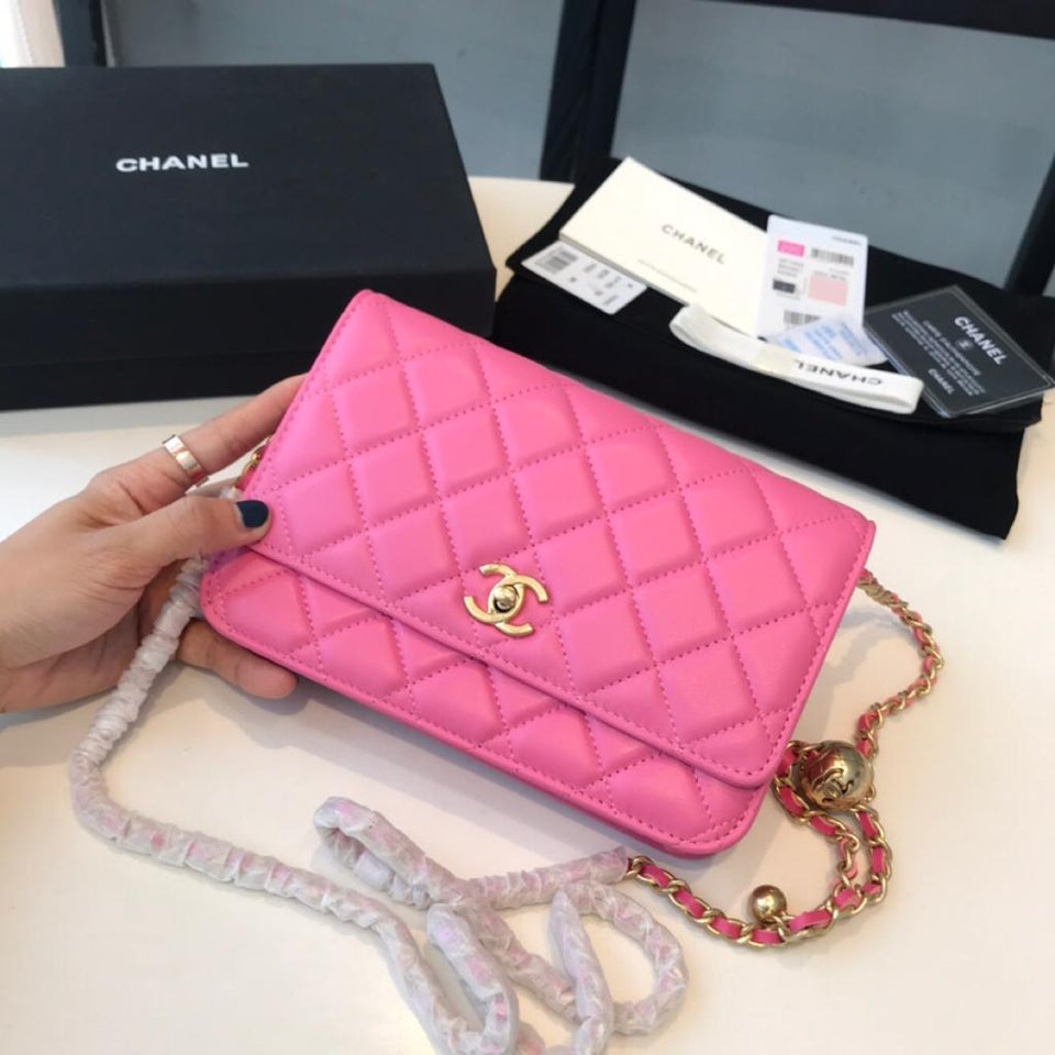 Chanel wallet on chain Pink