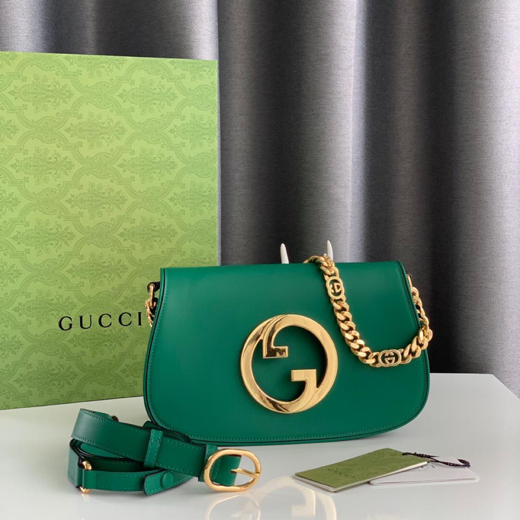 バッグ・カバンその他 GUCCI Blondie small shoulder bag dark green Gucci Blondie Small leather shoulder bag in green - Gucci