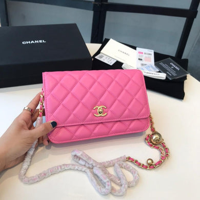 Chanel wallet on chain Pink